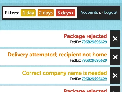 Filters blue orange red ui web yellow