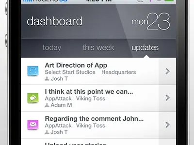 Headquarters basecamp iphone ui