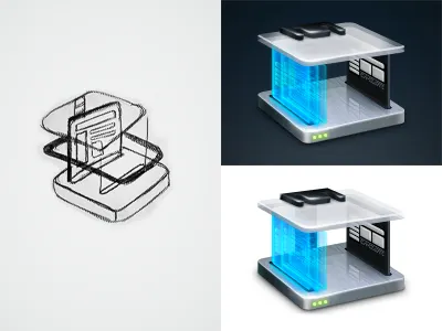 Template Maker Icon hologram icon photoshop template