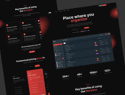 Task Management Dashboard SAAS Website Design business landing page management management system marketing task management uiux user interface web design website