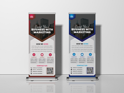 Corporate Marketing Roll-up Banner Design ads advertisement agency brand style guides business logo marketing modern design online package design pop up banners print pull up banner retractable banners roll up banner roll up banner design roll up banner template roller banners rollup social media