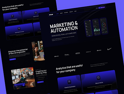 Marketing And Automation SaaS Website Design automation company landing page marketing saas technology uiux user interface web design website