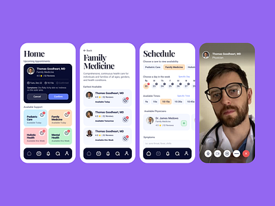 Telehealth App app app design booking design iphone x mobile scheduling telehealth ui ux