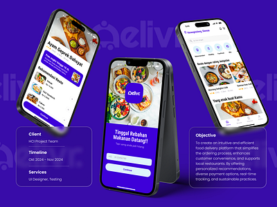 Delivr - Simple Food Delivery App 3d animation branding graphic design logo motion graphics ui