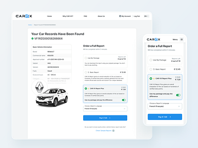 Car VX: Order a Report page car clean design light minimalistic responsive ui ux web web design