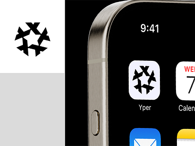 y + star logo for yper app icon black and white ios icon iphone logo mockup star tech y