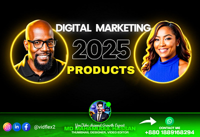 Digital Marketing 2025 Products YouTube Video Thumbnail Design marketing strategy