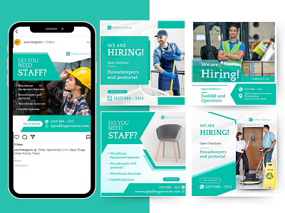 Social Media Post Design for JQ Staffing Services banner design branding canva design facebook post design graphic design illustration instagram instagram post instagram post design instagram template linkedin post social media design