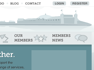 Pier project menu pier turquoise ui