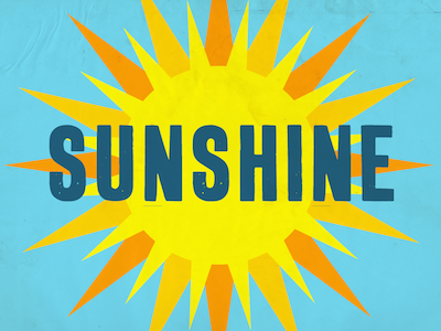 Sunshine illustration poster retro sun weather yellow