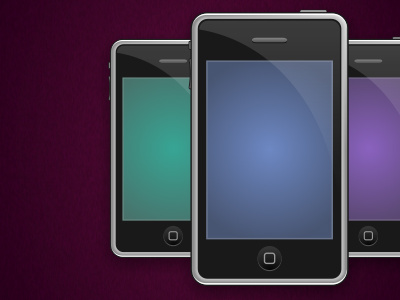 Multicolour iPhones blue green iphone phone purple