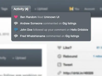 Activity Dropdown activity dribbble dropdown interface menu navigation suckerfish ui