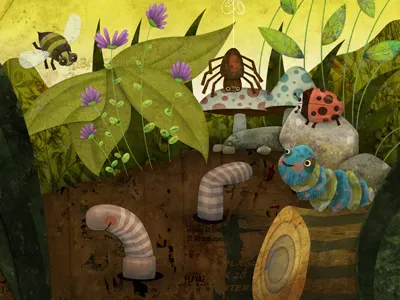 Garden Final for kids garden green illustration ipad app yellow