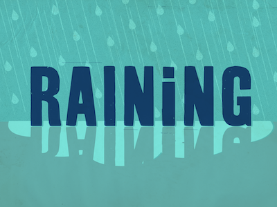 Rainy blue illustration poster retro weather