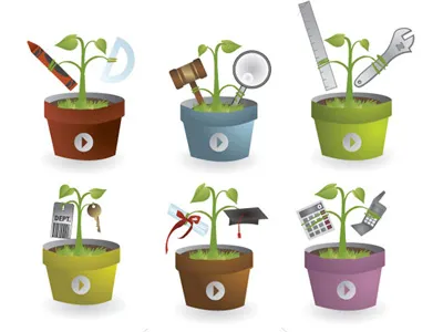 Illustrations for "Seeds" Concept illustration vector