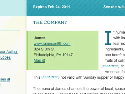 The Company [Redacted] arial drop cap museo slab radials