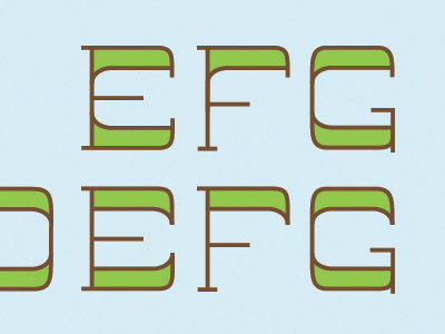 DEFG blue green inverted stress slab serif typography