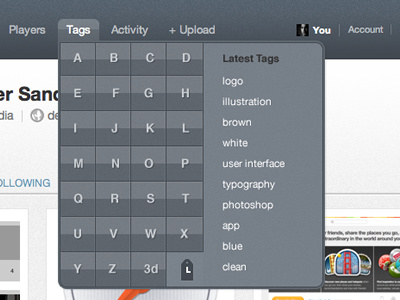 Short Cut - Tags dribbble dropdown menu navigation ui