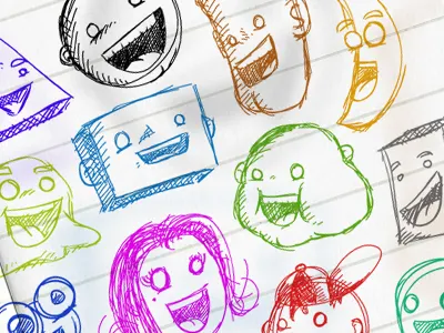 Scribble Heads cartoon doodle face faces graphicriver head heads illustration scribble sketch vector