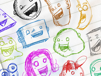 Scribble Heads cartoon doodle face faces graphicriver head heads illustration scribble sketch vector