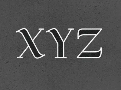 XYZ alphabet grey typography