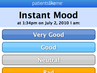 Mobile Mood blue iphone lucida grande patientslikeme