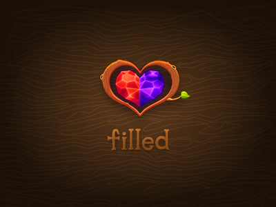 Filled Again Again gemstone heart rebound rogie wood