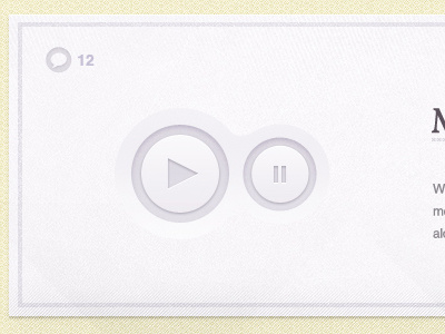 Purple Play & Pause audio button paper purple subtle texture