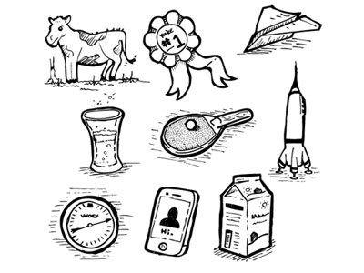 Header Illustrations hand drawn icons loose sketch