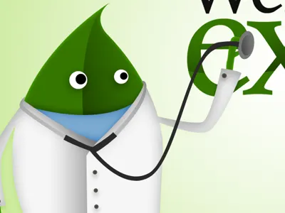 Health & Wellness Expo Closeup cartoon doctor expo green health illustration leaf logo wellness