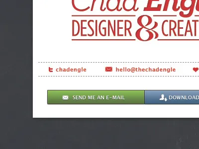 A Short & Simple Contact Me blue green icons logo red twitter vcard