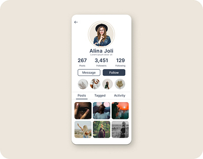 Social Profile design figma ui ui ux ux