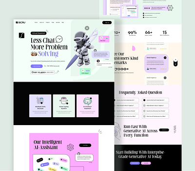 Virtual Assistants Landing Page agency chatbot corporate creative agency design landing page template design ui ux virtual assistant vr website