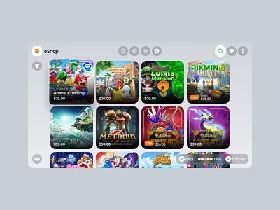 Nintendo Switch UI Redesign / eShop app conecept dashboard design games market marketplace nintendo platform screen switch switch2 ui ux