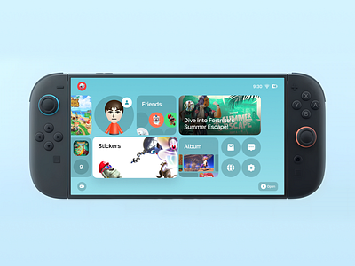 Nintendo Switch UI Redesign app concept console dashboard games nintendo platform play screen switch switch2 ui ux