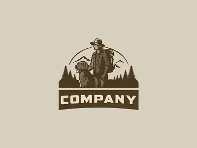 Outdoor logo advanture animal brand branding design dog graphic design hunting icon illustration logo logos man nature outdoor pet tour travel wild