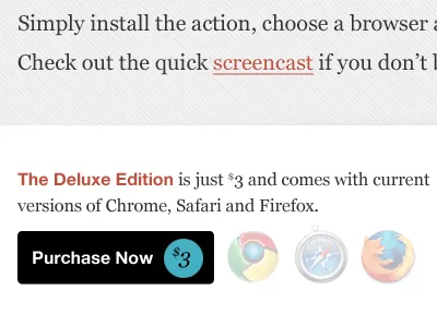 Browser UI black button clean gray white