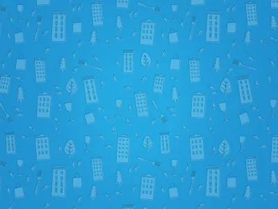 DDA Brand Pattern bag blue brand building feet fork pattern tree