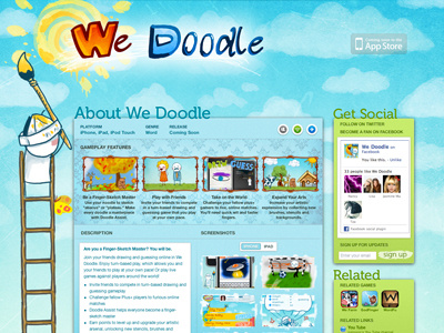 WeDoodle Website blue green orange texture