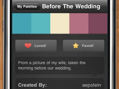 Love/Fave Buttons buttons color colorschemer colourlovers iphone palette