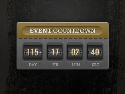 Event Countdown bronze countdown days hours minutes museo slab seconds ticker timer trade gothic