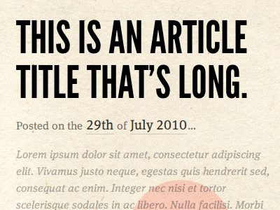 Post Title Layout @font face blog grid texture