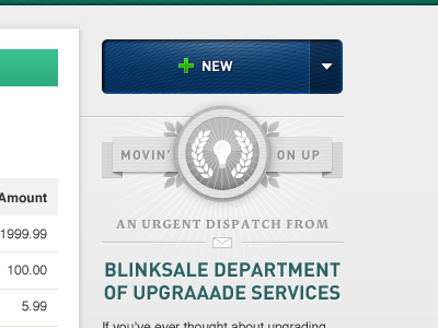 Movin' On Up blinksale illustration seal sidebar typography upgrade