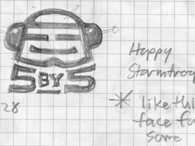 5by5: Happy Stormtrooper 5by5 icon logo sketch