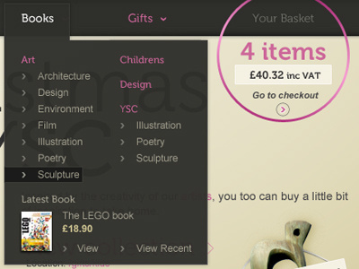 Dropdown & Basket @coolpink basket design dropdown ecommerce shop website
