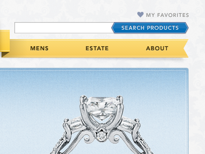 Progress… blue button heart nav ribbon ring search yellow