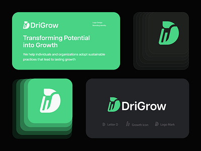 Branding Concept for DriGrow branding design graphic design growth logo icon letter d logo logo design logo mark