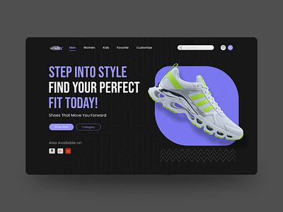 Modern and Stylish Shoe Store Website Design freelance designer available.