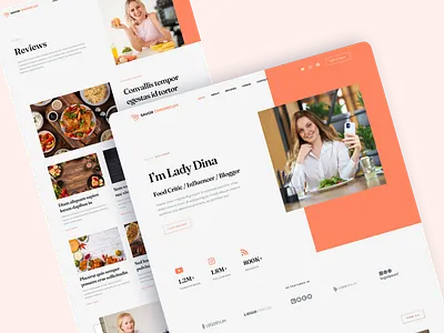 Food Blogger Portfolio Website UI Design in Figma blog website blogging blogs design food food blogger ui ui design web design website design