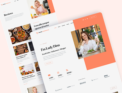 Food Blogger Portfolio Website UI Design in Figma blog website blogging blogs design food food blogger ui ui design web design website design